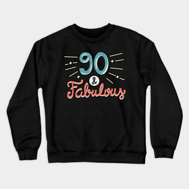 90th Birthday t-shirt Crewneck Sweatshirt by KsuAnn